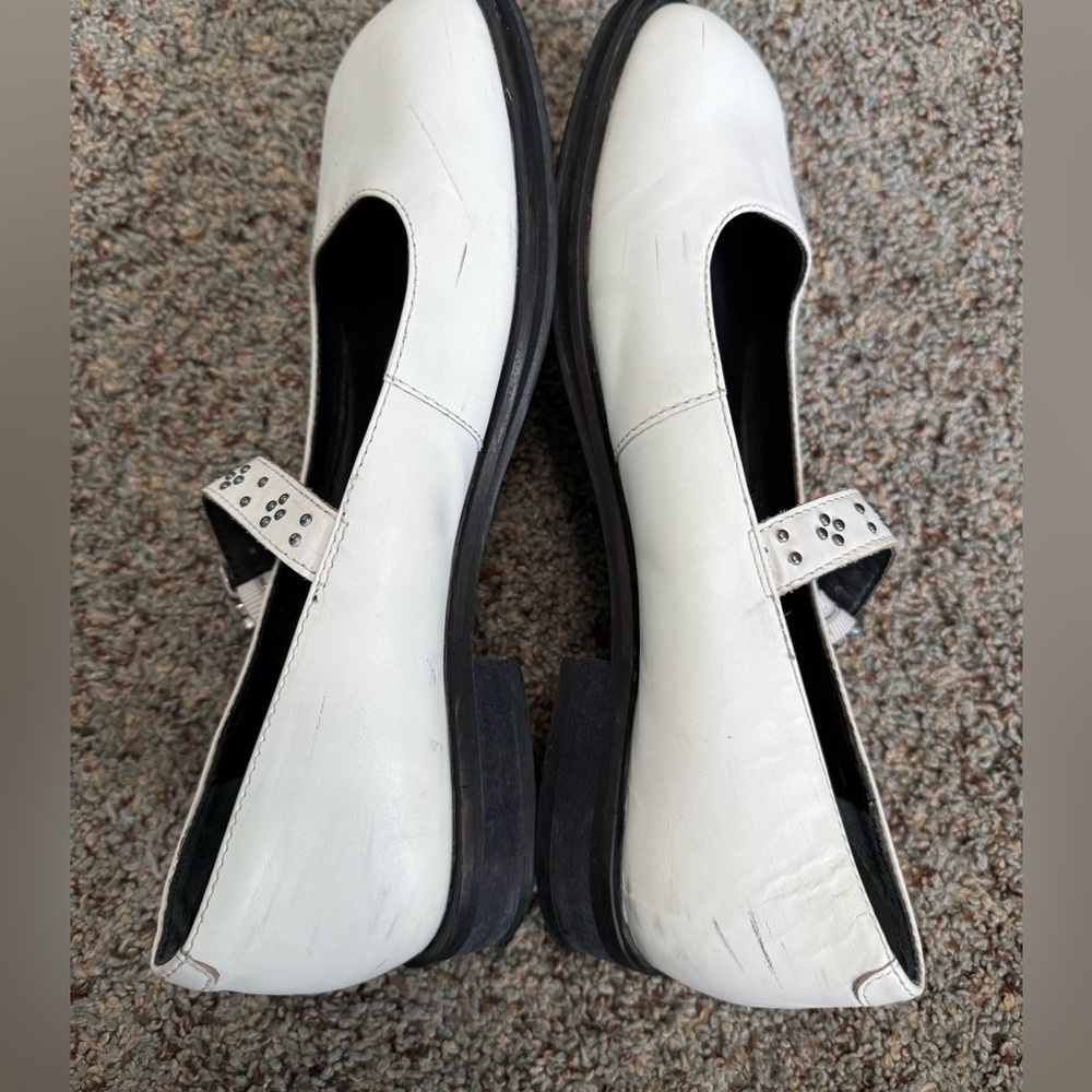 Free People Rumor Mary Janes Classic Shoes White Leather Size 6.5 - Picture 6 of 16